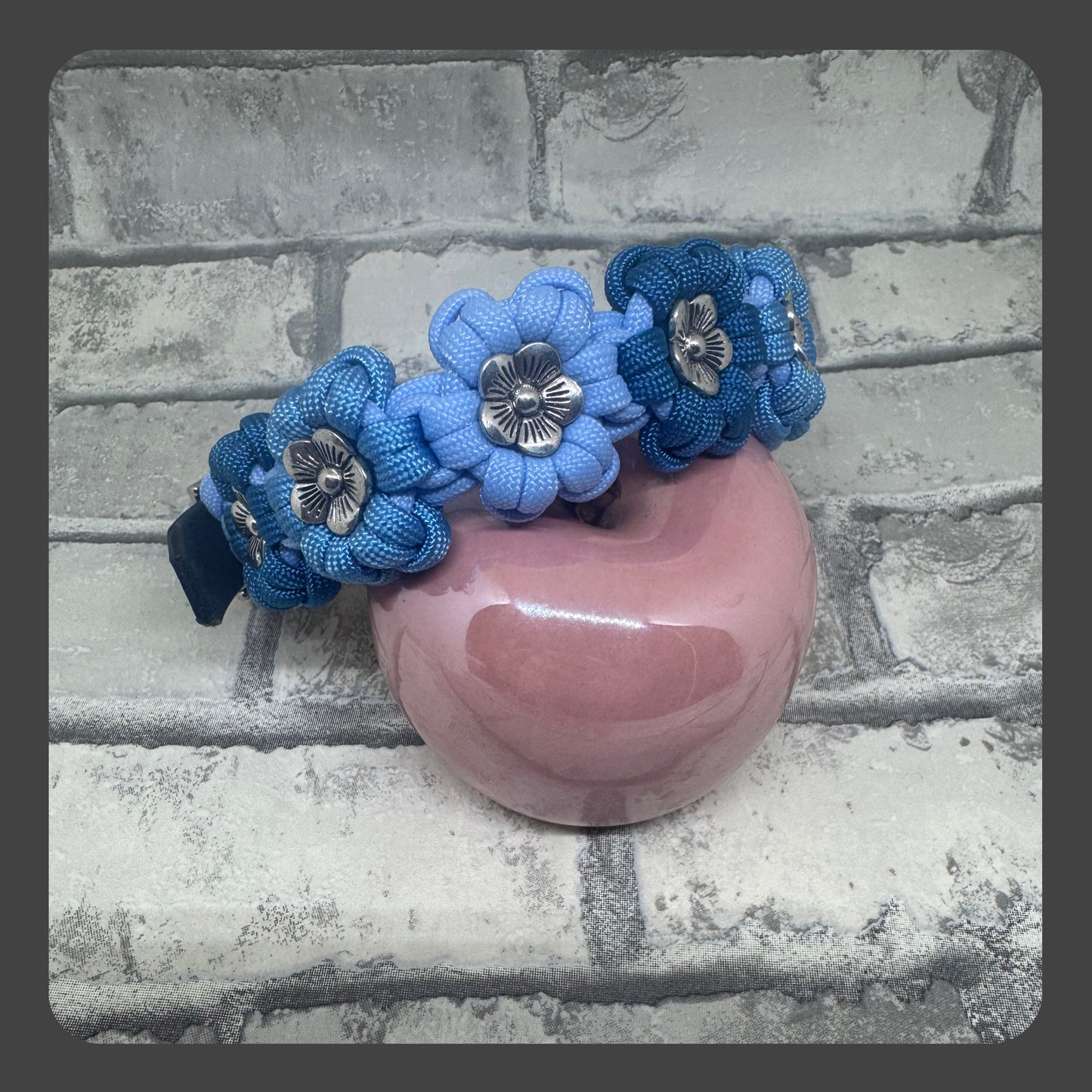 Blumenhalsband Blau
