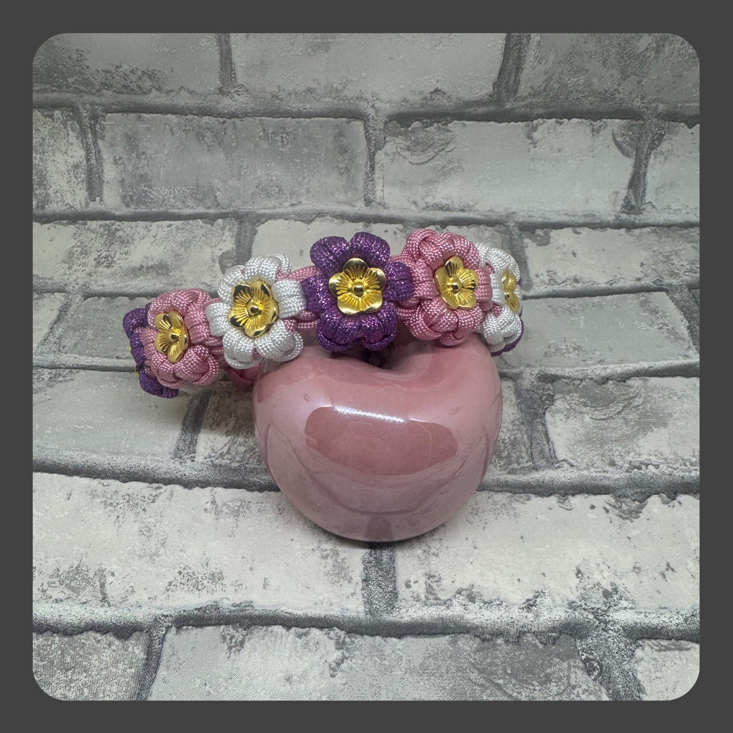 Blumenhalsband Rosa/Lila
