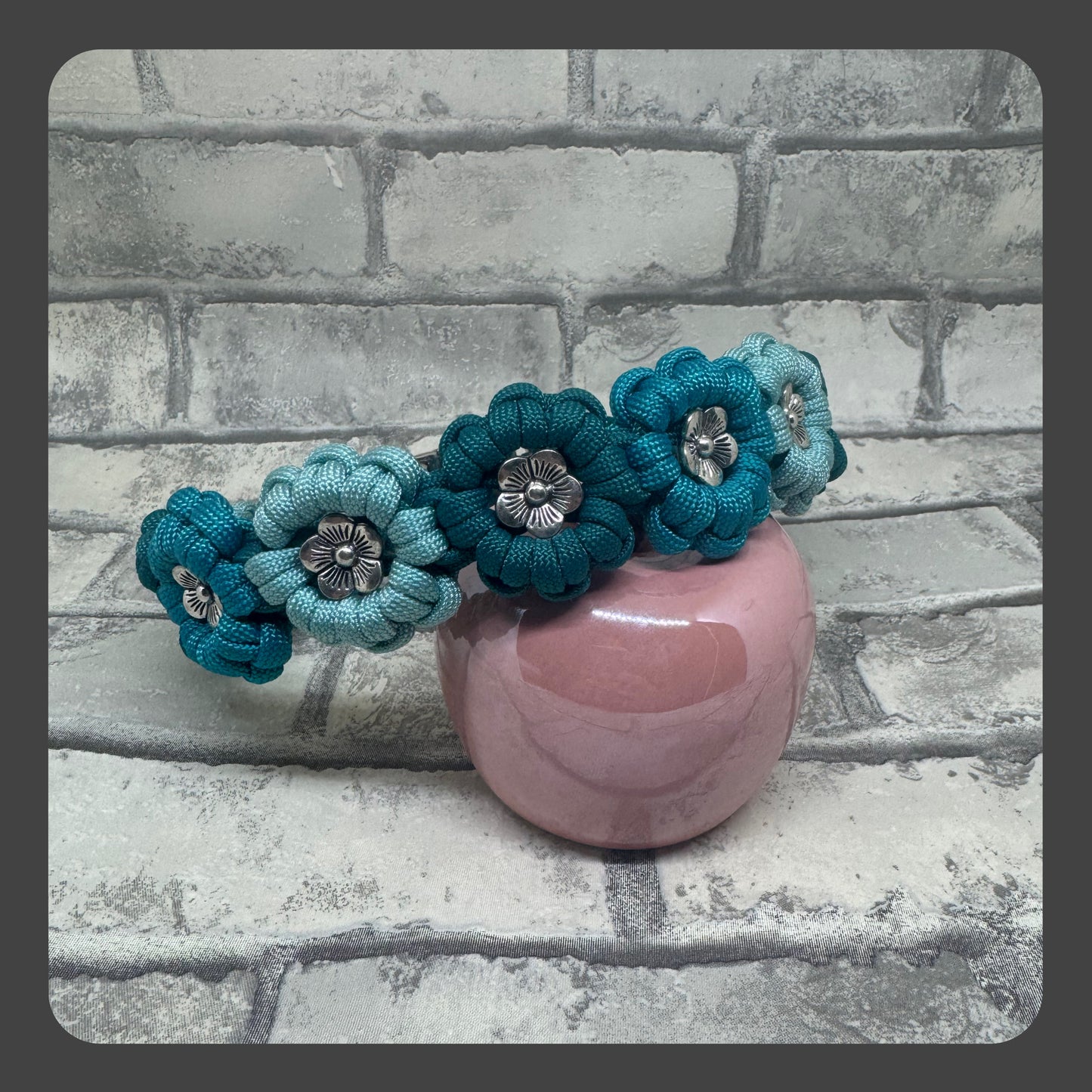 Blumenhalsband Blau