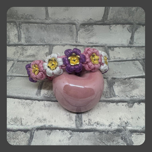 Blumenhalsband Rosa/Lila