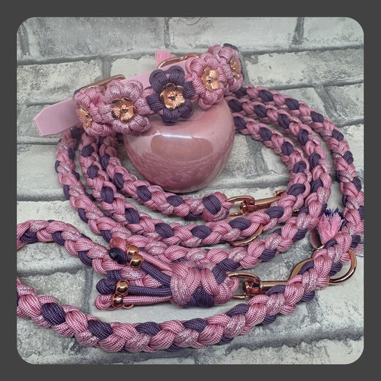 Blumenhalsband/Leinen Set
