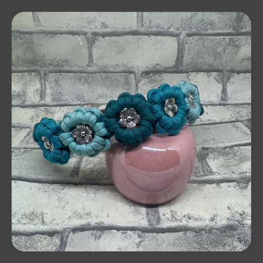 Blumenhalsband Blau